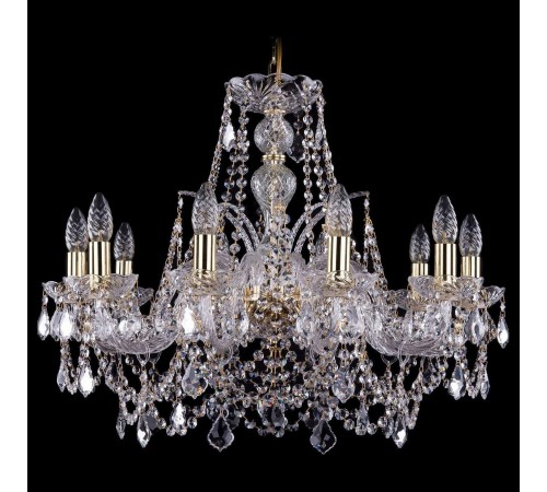 Подвесная люстра Bohemia Ivele Crystal 1411/10/240/G/Leafs 1411 Подвесная люстра Bohemia Ivele Crystal 1411/10/240/G/Leafs 1411