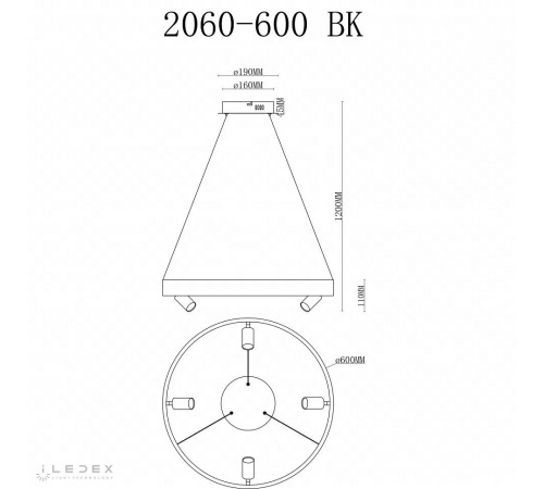 Подвесная люстра iLedex 2060-D600 BK Vision Подвесная люстра iLedex 2060-D600 BK Vision
