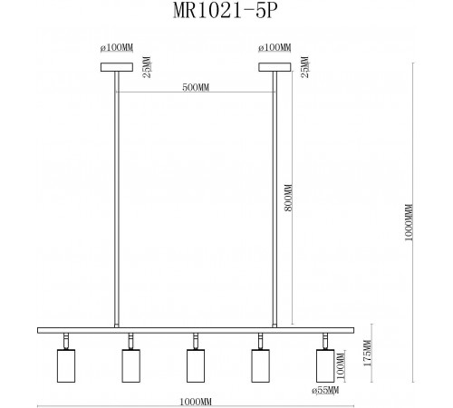Светильник на штанге MyFar MR1021-5P Dereck Светильник на штанге MyFar MR1021-5P Dereck