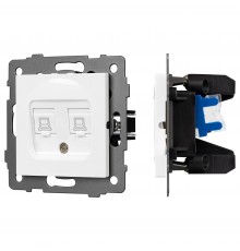 Розетка двойная RJ-12 и Ethernet RJ-45, без рамки Arlight 49854 SCT