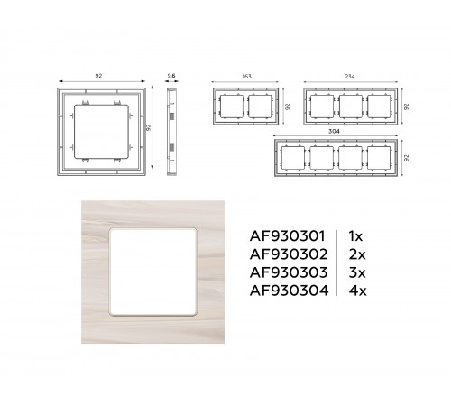 Рамка на 1 пост Ambrella Volt AF930301 Grand Рамка на 1 пост Ambrella Volt AF930301 Grand