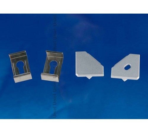 Набор заглушек и скоб для профиля Uniel UL-00000624 UFE-N04 SILVER A POLYBAG Набор заглушек и скоб для профиля Uniel UL-00000624 UFE-N04 SILVER A POLYBAG