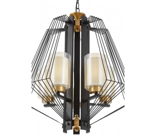 Подвесная люстра LUMINA DECO LDP 1244-5 BK+MD Canti Подвесная люстра LUMINA DECO LDP 1244-5 BK+MD Canti