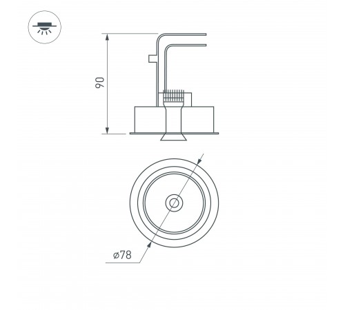 Встраиваемый светильник Arlight 026868 CL-SIMPLE-R78-9W Warm3000 (WH, 45 deg)