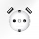 Розетка с заземлением и со шторкой и 2хUSB type A, без рамки Voltum VLS040402 S70