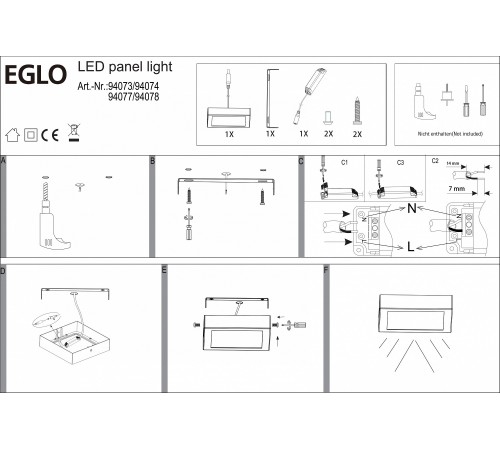 Накладной светильник Eglo ПРОМО 94077 Fueva 1 Накладной светильник Eglo ПРОМО 94077 Fueva 1