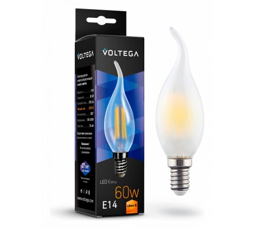 Лампа светодиодная Voltega 7025 Candel wind matt 6W Лампа светодиодная Voltega 7025 Candel wind matt 6W