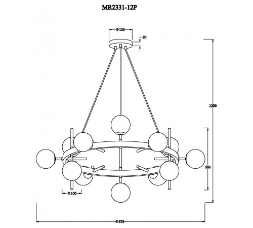 Подвесная люстра MyFar MR2331-12P Robert Подвесная люстра MyFar MR2331-12P Robert