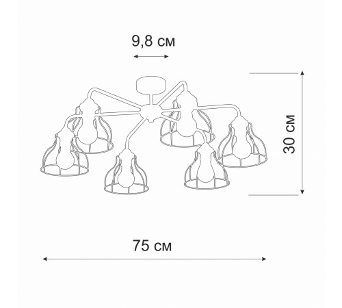 Люстра на штанге Vitaluce V3102-0/6PL V3102 Люстра на штанге Vitaluce V3102-0/6PL V3102