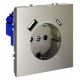 Розетка с заземлением и со шторкой и 2хUSB type A и C, без рамки Voltum VLS040504 S70