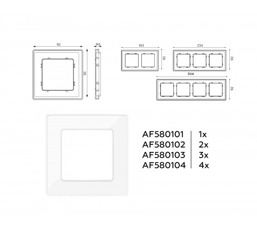 Рамка на 1 пост Ambrella Volt AF580101 Arctic