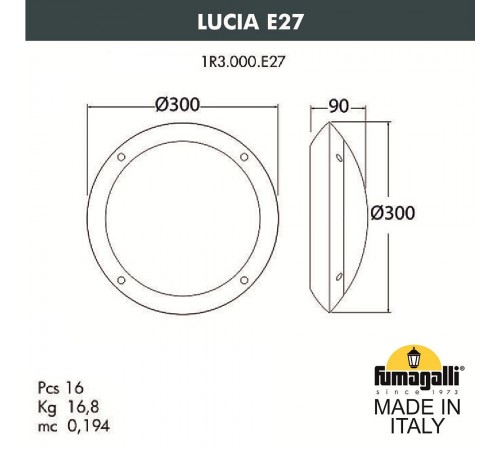 Накладной светильник Fumagalli 1R3.000.000.WYE27 Lucia Накладной светильник Fumagalli 1R3.000.000.WYE27 Lucia