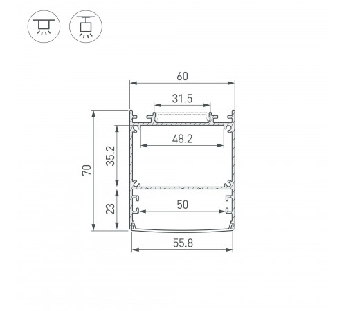 Профиль накладной Arlight 046402 SL-LINE Профиль накладной Arlight 046402 SL-LINE