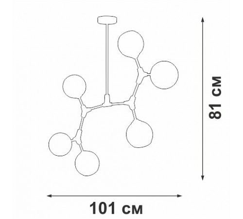 Люстра на штанге Vitaluce V3790-0/6PL V3790 Люстра на штанге Vitaluce V3790-0/6PL V3790