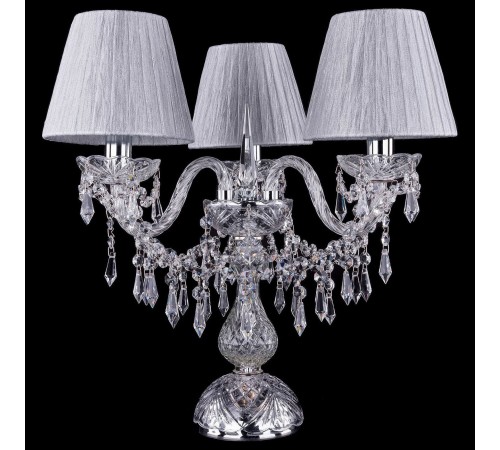Настольная лампа декоративная Bohemia Ivele Crystal 1403L/3/141-39/Ni/SH6-160 5703 Настольная лампа декоративная Bohemia Ivele Crystal 1403L/3/141-39/Ni/SH6-160 5703