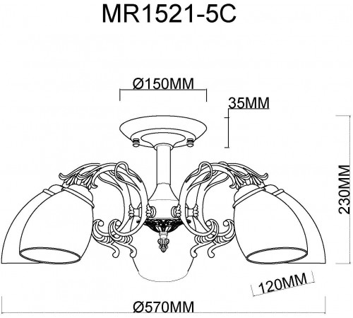 Люстра на штанге MyFar MR1521-5C Biene Люстра на штанге MyFar MR1521-5C Biene