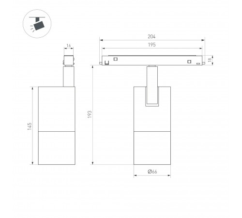 Светильник на штанге Arlight 038950 MAG-ORIENT Светильник на штанге Arlight 038950 MAG-ORIENT
