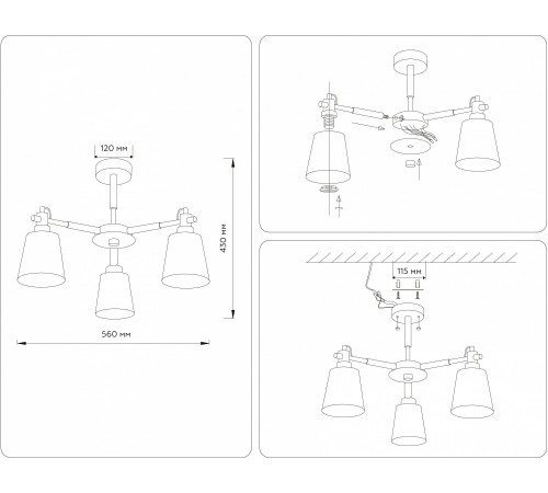 Люстра на штанге Ambrella Light TR82206 TR Люстра на штанге Ambrella Light TR82206 TR
