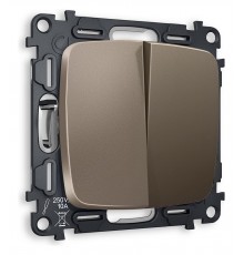 Выключатель двухклавишный без рамки Ambrella Volt MO633010 Quant