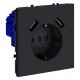 Розетка с заземлением и со шторкой и 2хUSB type A, без рамки Voltum VLS040407 S70