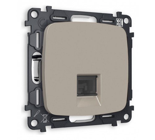 Розетка Ethernet RJ-45 и со шторками, без рамки Ambrella Volt MO372010 Quant Розетка Ethernet RJ-45 и со шторками, без рамки Ambrella Volt MO372010 Quant