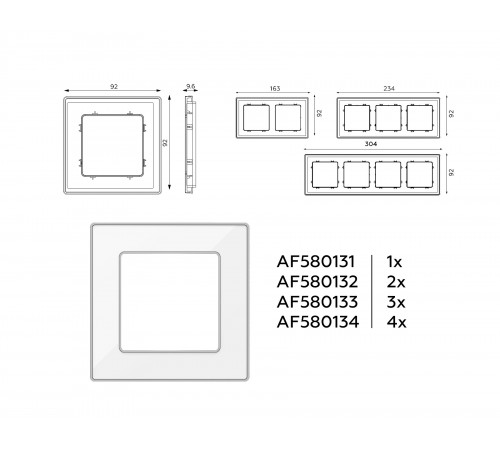 Рамка на 2 поста Ambrella Volt AF580132 Arctic Рамка на 2 поста Ambrella Volt AF580132 Arctic