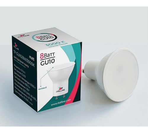 Лампа светодиодная Italline TP GU10/8W/3000K matt TP Лампа светодиодная Italline TP GU10/8W/3000K matt TP