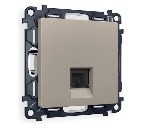 Розетка Ethernet RJ-45 и со шторками, без рамки Ambrella Volt MA372010 Quant