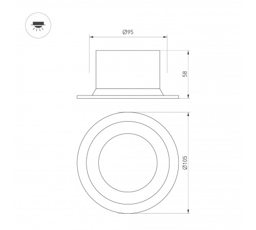 Встраиваемый светильник Arlight 041496 MS-DROP-BUILT Встраиваемый светильник Arlight 041496 MS-DROP-BUILT