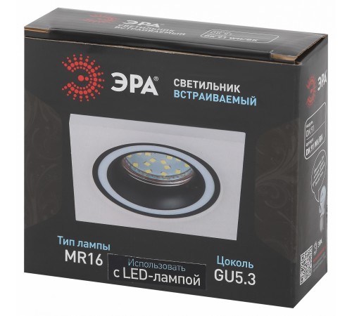 Встраиваемый светильник Эра DK91 WH/BK Встраиваемый светильник Эра DK91 WH/BK