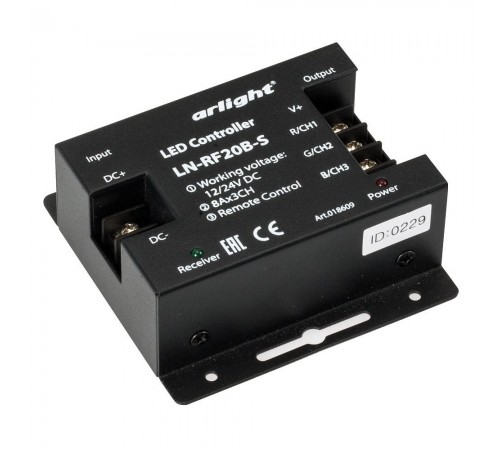 Контроллер-регулятор цвета RGB с пультом ДУ Arlight 018609 LN-RF20 Контроллер-регулятор цвета RGB с пультом ДУ Arlight 018609 LN-RF20