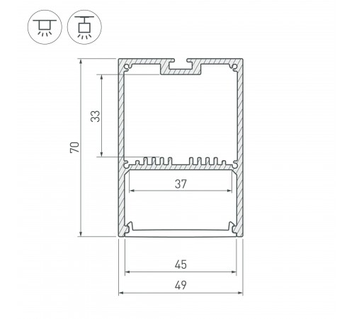 Профиль накладной Arlight 047166 SL-LINE Профиль накладной Arlight 047166 SL-LINE