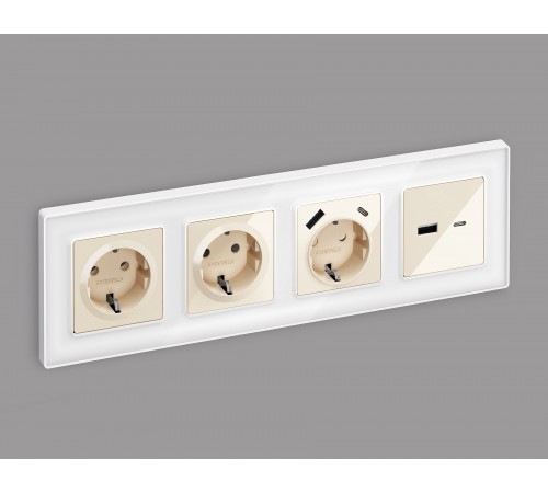 Розетка 2хUSB type A и C без рамки Ambrella Volt MA311010 Quant