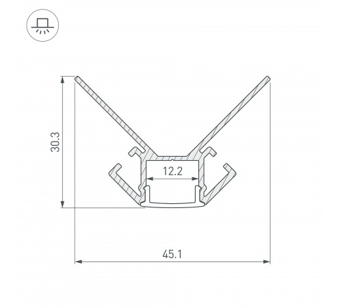 Профиль Arlight 023889 ARH-DECORE-S12-EXT-2000 ANOD внешний Профиль Arlight 023889 ARH-DECORE-S12-EXT-2000 ANOD внешний