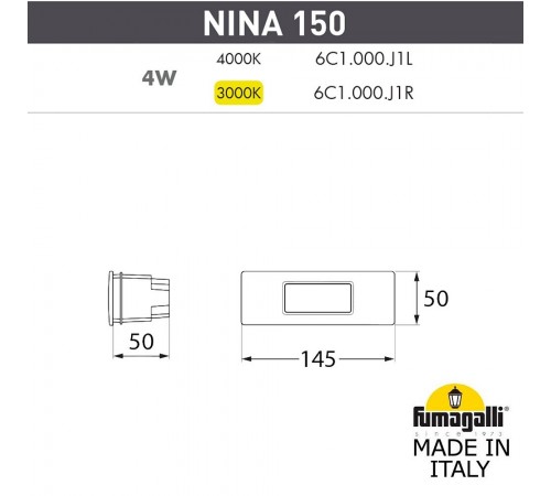 Встраиваемый светильник Fumagalli 6C1.000.000.WYJ1L Nina Встраиваемый светильник Fumagalli 6C1.000.000.WYJ1L Nina