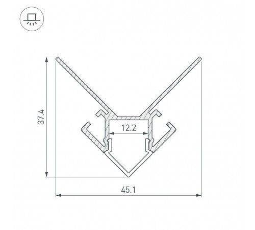 Профиль Arlight 023889 ARH-DECORE-S12-EXT-2000 ANOD внешний Профиль Arlight 023889 ARH-DECORE-S12-EXT-2000 ANOD внешний