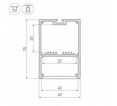 Профиль подвесной Arlight 019297 SL-LINE-4970-2000 ANOD Профиль подвесной Arlight 019297 SL-LINE-4970-2000 ANOD
