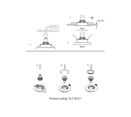 Светильник встраиваемый Crystal Lux CLT 061C1 CH Светильник встраиваемый Crystal Lux CLT 061C1 CH