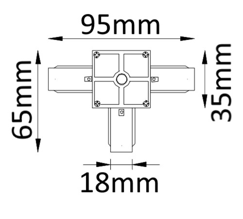 Соединитель T-образный (однофазный) Crystal Lux CLT 0.211 03 BL Соединитель T-образный (однофазный) Crystal Lux CLT 0.211 03 BL