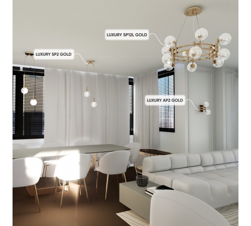 Люстра Crystal Lux LUXURY SP12L GOLD Люстра Crystal Lux LUXURY SP12L GOLD