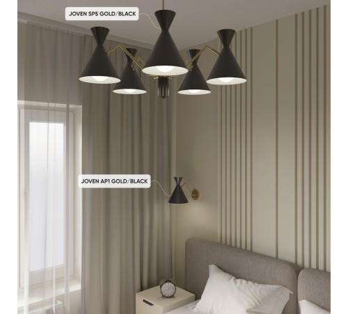 Люстра Crystal Lux JOVEN SP5 GOLD/BLACK Люстра Crystal Lux JOVEN SP5 GOLD/BLACK