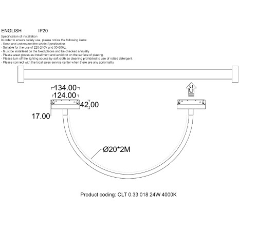 Светильник трековый магнитный Crystal Lux CLT 0.33 018 24W BL 4000K Светильник трековый магнитный Crystal Lux CLT 0.33 018 24W BL 4000K