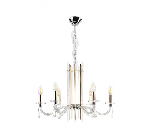 Люстра Crystal Lux AURELIO SP6 GOLD+CHROME/TRANSPARENT Люстра Crystal Lux AURELIO SP6 GOLD+CHROME/TRANSPARENT