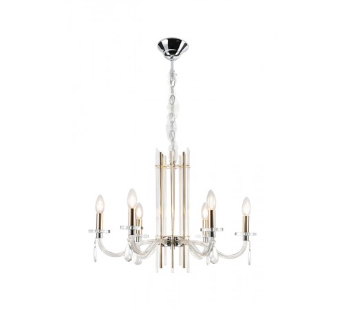 Люстра Crystal Lux AURELIO SP6 GOLD+CHROME/TRANSPARENT Люстра Crystal Lux AURELIO SP6 GOLD+CHROME/TRANSPARENT