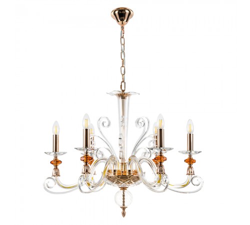 Люстра Crystal Lux CATARINA SP6 V2 GOLD/TRANSPARENT-COGNAC Люстра Crystal Lux CATARINA SP6 V2 GOLD/TRANSPARENT-COGNAC