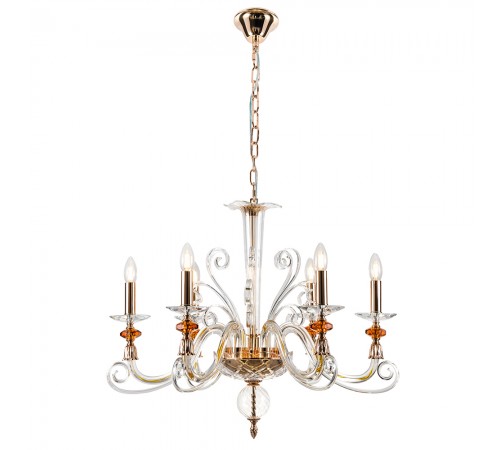 Люстра Crystal Lux CATARINA SP6 V2 GOLD/TRANSPARENT-COGNAC Люстра Crystal Lux CATARINA SP6 V2 GOLD/TRANSPARENT-COGNAC
