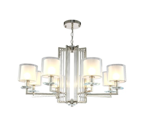 Люстра Crystal Lux NICOLAS SP-PL8 NICKEL/WHITE Люстра Crystal Lux NICOLAS SP-PL8 NICKEL/WHITE
