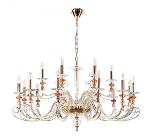 Люстра Crystal Lux CATARINA SP12+6 V2 GOLD/TRANSPARENT-COGNAC Люстра Crystal Lux CATARINA SP12+6 V2 GOLD/TRANSPARENT-COGNAC