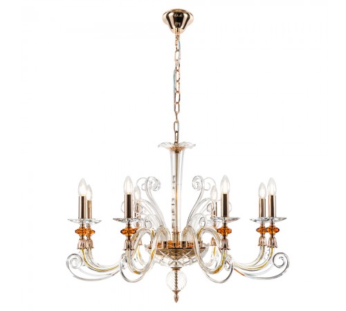 Люстра Crystal Lux CATARINA SP8 V2 GOLD/TRANSPARENT-COGNAC