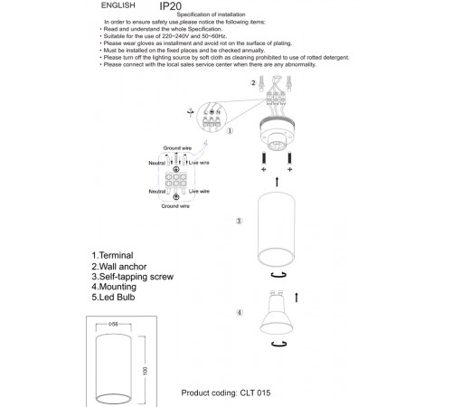 Светильник потолочный Crystal Lux CLT 015C BL Светильник потолочный Crystal Lux CLT 015C BL